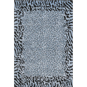 HomeRoots 10' X 14' Striking Blue and Black Animal Print Area Rug - Washable, UV-Resistant, Pet-Friendly Design 692034