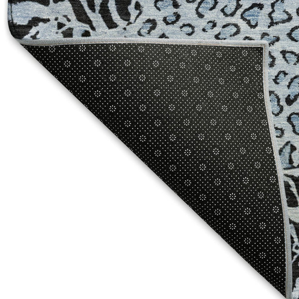 HomeRoots 10' X 14' Striking Blue and Black Animal Print Area Rug - Washable, UV-Resistant, Pet-Friendly Design 692034