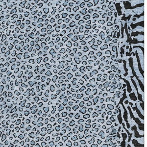HomeRoots 10' X 14' Striking Blue and Black Animal Print Area Rug - Washable, UV-Resistant, Pet-Friendly Design 692034