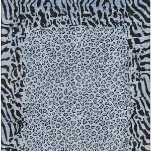 HomeRoots 10' X 14' Striking Blue and Black Animal Print Area Rug - Washable, UV-Resistant, Pet-Friendly Design 692034