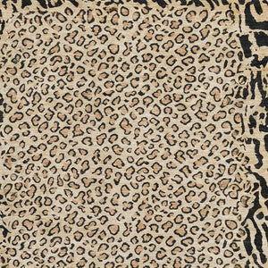 HomeRoots 5' X 8' Gold and Black Animal Print Area Rug – Washable, UV-Protected, Stylish & Durable for Homes 692036