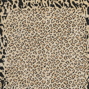HomeRoots 9' X 12' Gold and Black Animal Print Area Rug - Durable, Washable, UV-Protected for Modern Spaces 692039