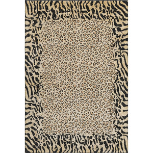 HomeRoots 10' X 14' Gold & Black Animal Print Washable Area Rug - UV Protected, Stain Resistant, Durable Design 692040
