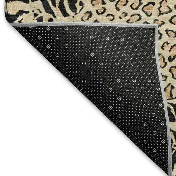 HomeRoots 10' X 14' Gold & Black Animal Print Washable Area Rug - UV Protected, Stain Resistant, Durable Design 692040