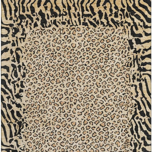 HomeRoots 10' X 14' Gold & Black Animal Print Washable Area Rug - UV Protected, Stain Resistant, Durable Design 692040