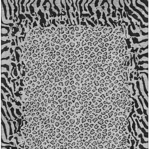 HomeRoots 9' X 12' Gray and Black Animal Print Washable Area Rug - Durable, UV-Protected, Easy-Clean Style! 692045
