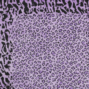 HomeRoots 9' X 12' Purple Animal Print Area Rug - Washable, Stain-Resistant, UV Protected, Non-Slip Design 692057