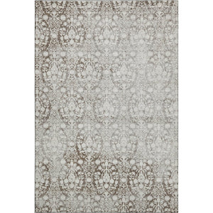 HomeRoots 5' X 8' Chocolate And Ivory Damask Area Rug – Stylish, Washable, UV-Protected for Busy Homes! 692078