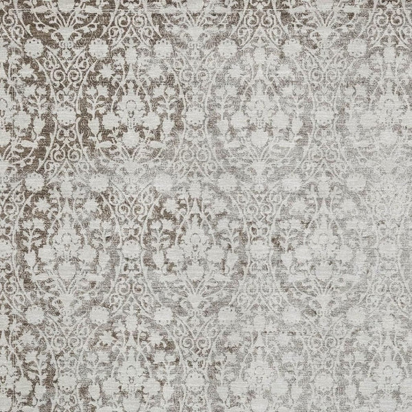 HomeRoots 5' X 8' Chocolate And Ivory Damask Area Rug – Stylish, Washable, UV-Protected for Busy Homes! 692078