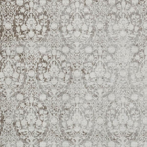 HomeRoots 8' Chocolate and Ivory Damask Area Rug - Durable, Washable, UV Protected for High-Traffic Homes 692080