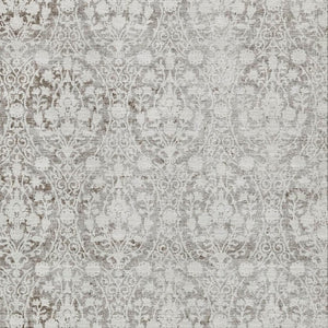 HomeRoots 10' Chocolate and Ivory Damask Area Rug - Washable, UV Protected, Stylish & Durable for Any Room 692082