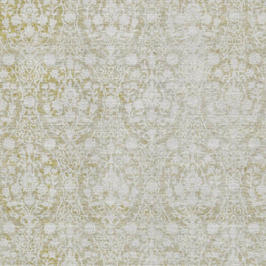 HomeRoots 5' X 8' Gold and Ivory Damask Area Rug – Washable, UV Protected, Perfect for High-Traffic Spaces! 692090