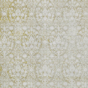 HomeRoots 8' Gold and Ivory Damask Washable Area Rug - UV Protected, Stain-Resistant, Perfect for Homes! 692092