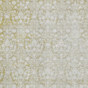 HomeRoots 9' X 12' Gold And Ivory Damask Area Rug - Washable, UV-Protected, Family-Friendly & Stylish Decor 692093