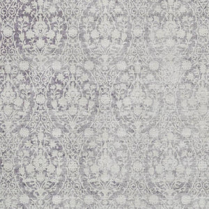 HomeRoots 5' X 8' Plum and Ivory Damask Area Rug – Washable, UV-Protected, Ideal for Busy Homes with Kids & Pets 692102