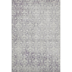 HomeRoots 9' X 12' Damask Washable Area Rug in Plum & Ivory - Stylish, Durable, UV Protected for Busy Homes 692105