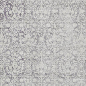 HomeRoots 10' X 14' Elegant Plum and Ivory Damask Area Rug - Washable, UV-Protected, Pet-Friendly Design! 692106