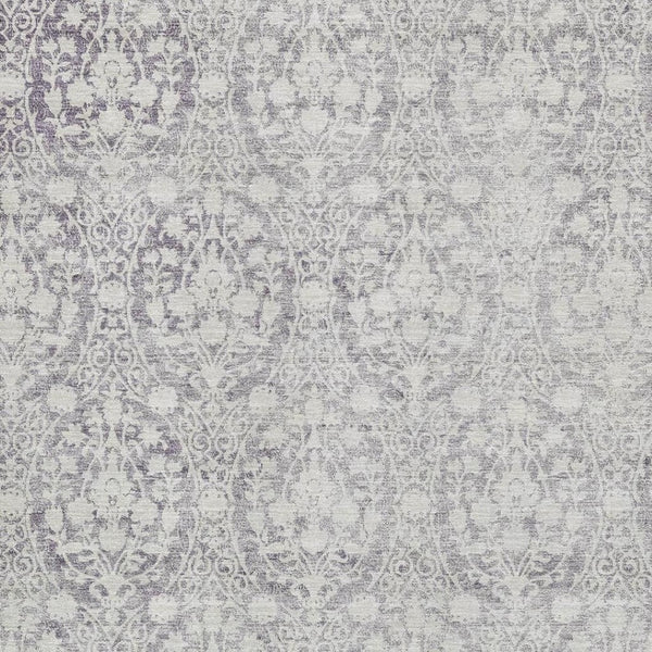 HomeRoots 10' X 14' Elegant Plum and Ivory Damask Area Rug - Washable, UV-Protected, Pet-Friendly Design! 692106