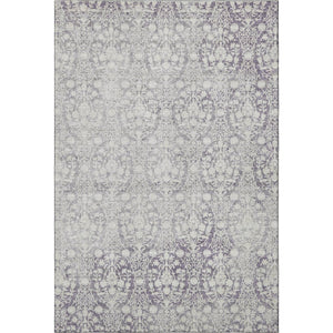 HomeRoots 10' X 14' Elegant Plum and Ivory Damask Area Rug - Washable, UV-Protected, Pet-Friendly Design! 692106