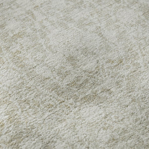 HomeRoots 8' X 8' Tan And Ivory Damask Round Rug - Washable, Durable, UV Protected for Elegant Spaces 692109