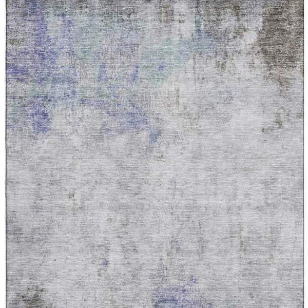 HomeRoots 9' X 12' Washable Area Rug in Brown, Gray & Purple - Modern Abstract, UV Protected, Pet-Friendly Design 692117
