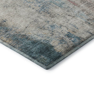 HomeRoots 8' X 8' Vibrant Teal, Pink & Gold Abstract Round Rug - Washable, UV Protected, Stain-Resistant Design 692121