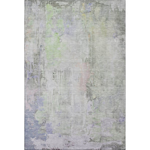 HomeRoots 9' X 12' Contemporary Artichoke Green and Purple Abstract Area Rug – Durable, Washable & UV Protected 692129