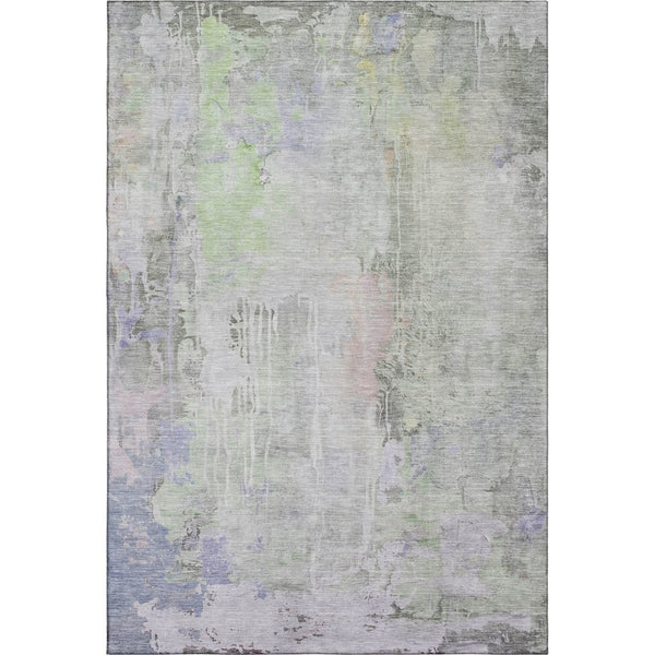 HomeRoots 9' X 12' Contemporary Artichoke Green and Purple Abstract Area Rug – Durable, Washable & UV Protected 692129