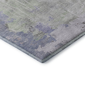 HomeRoots 9' X 12' Contemporary Artichoke Green and Purple Abstract Area Rug – Durable, Washable & UV Protected 692129