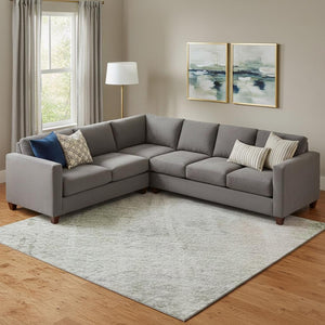 HomeRoots 9' X 12' Contemporary Artichoke Green and Purple Abstract Area Rug – Durable, Washable & UV Protected 692129