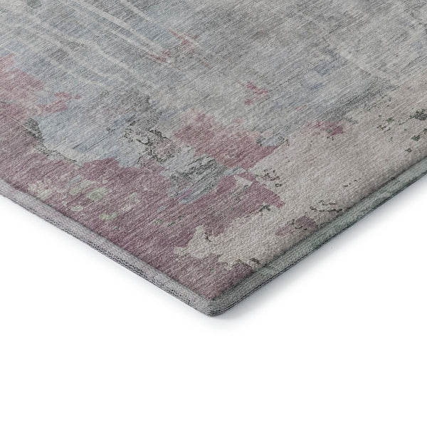 HomeRoots 9' X 12' Stylish Blue Green Gray Abstract Washable Area Rug with UV Protection for Active Homes 692135
