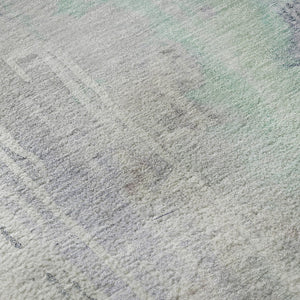 HomeRoots 8' Modern Abstract Washable Round Rug in Purple, Blue & Gray - Stain-Resistant with UV Protection 692139