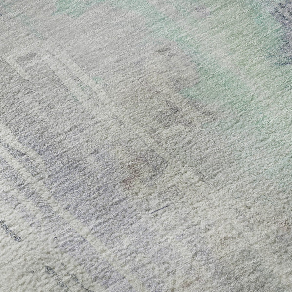 HomeRoots 8' Modern Abstract Washable Round Rug in Purple, Blue & Gray - Stain-Resistant with UV Protection 692139