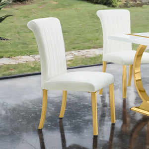 English Elm Contemporary Northall Arm Chair with Sleek Upholstery and Minimalist Profile for Modern Dining Spaces Gold,White 26 L x 19 W x 17 H B2741P404862