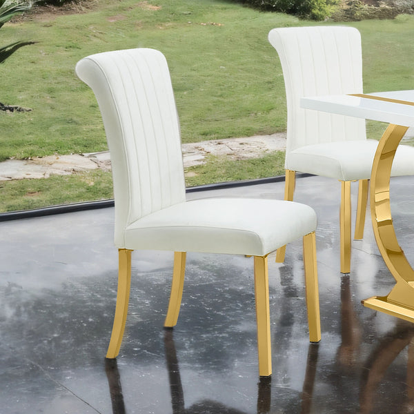 English Elm Contemporary Northall Arm Chair with Sleek Upholstery and Minimalist Profile for Modern Dining Spaces Gold,White 26 L x 19 W x 17 H B2741P404862