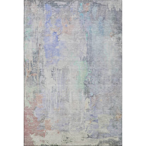 HomeRoots 9' X 12' Washable Abstract Area Rug in Purple, Blue & Gray - UV Protected & Easy-Care Design! 692141