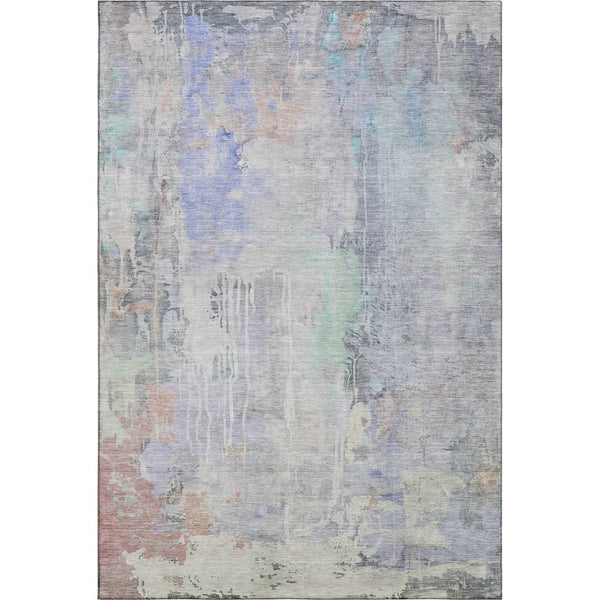HomeRoots 9' X 12' Washable Abstract Area Rug in Purple, Blue & Gray - UV Protected & Easy-Care Design! 692141