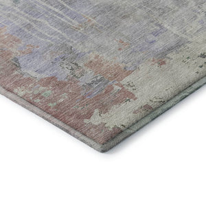 HomeRoots 9' X 12' Washable Abstract Area Rug in Purple, Blue & Gray - UV Protected & Easy-Care Design! 692141