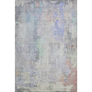 HomeRoots 10' X 14' Stylish Purple, Blue & Gray Abstract Washable Area Rug with UV Protection & Durability 692142