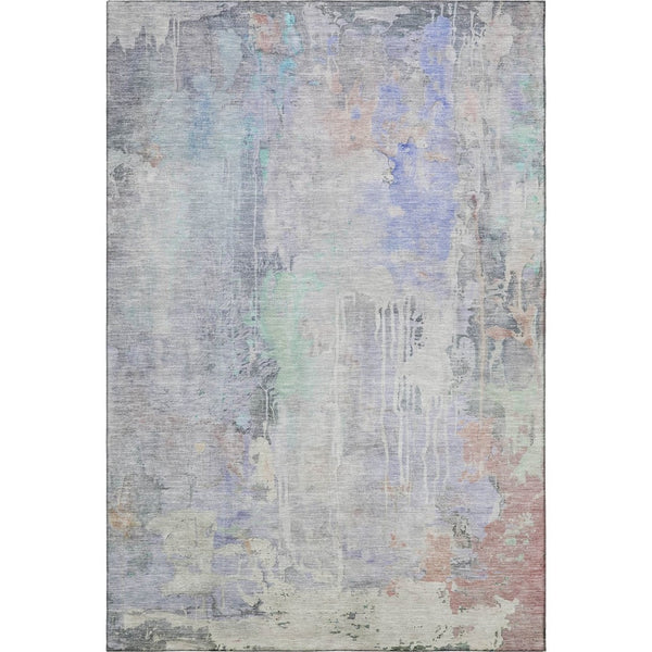 HomeRoots 10' X 14' Stylish Purple, Blue & Gray Abstract Washable Area Rug with UV Protection & Durability 692142