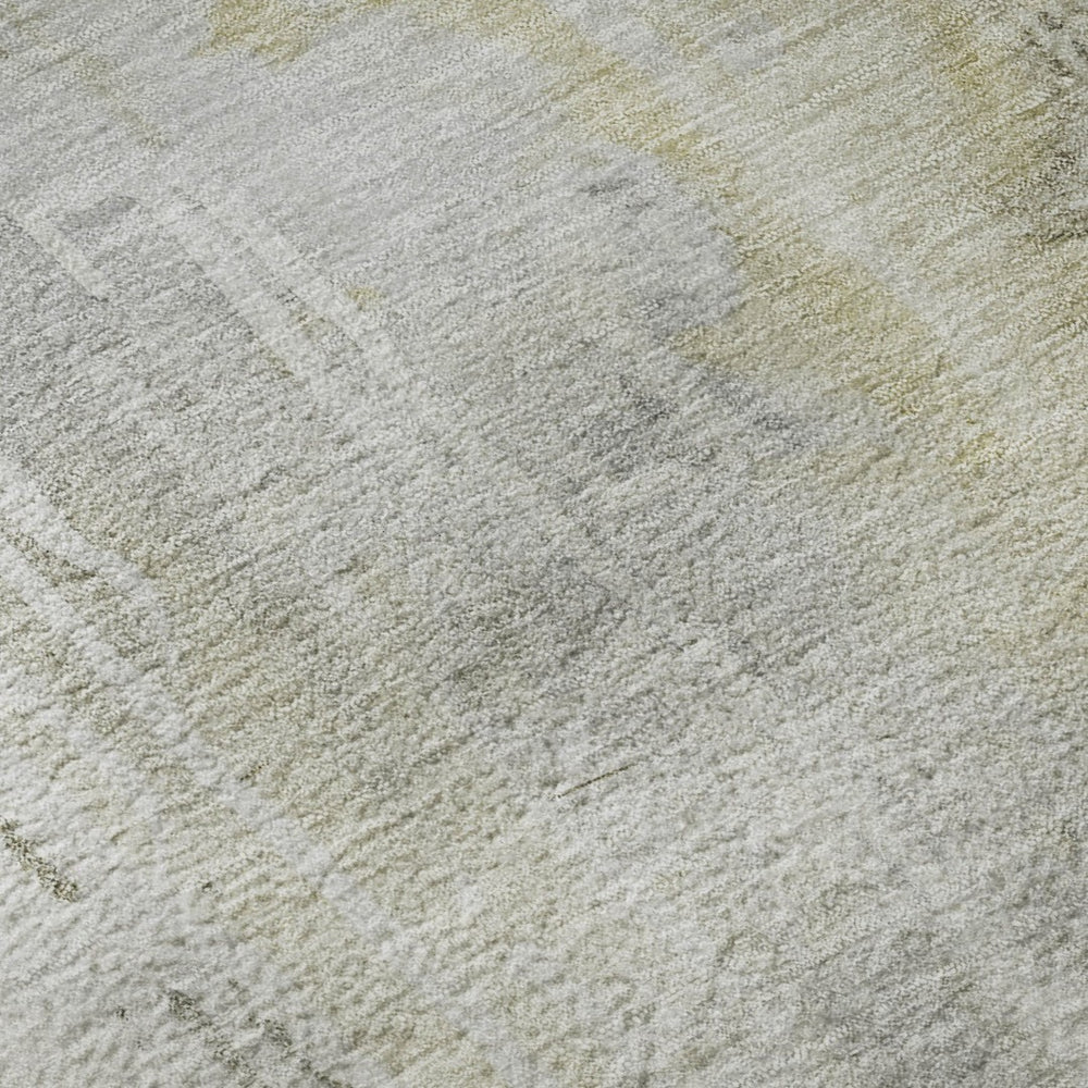 HomeRoots 9' X 12' Silver Gray & Gold Abstract Washable Area Rug with UV Protection, Stain Resistant & Durable 692147