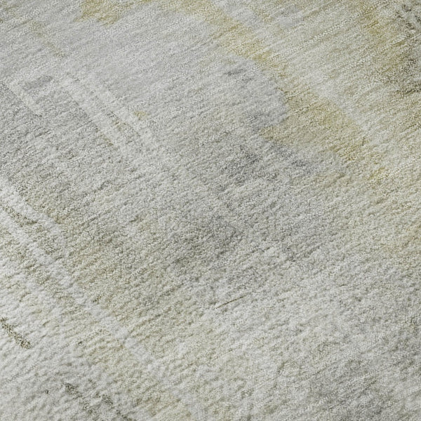 HomeRoots 9' X 12' Silver Gray & Gold Abstract Washable Area Rug with UV Protection, Stain Resistant & Durable 692147