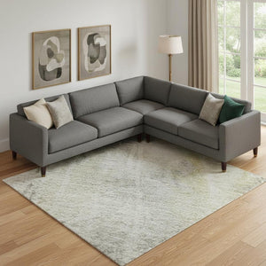HomeRoots 10' Stylish Silver Gray and Gold Abstract Washable Area Rug with UV Protection for Homes & Pets 692148