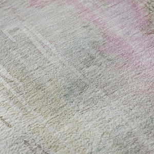 HomeRoots 8' Abstract Taupe, Teal & Purple Area Rug - Washable, UV-Protected, Stain-Resistant for High Traffic! 692152