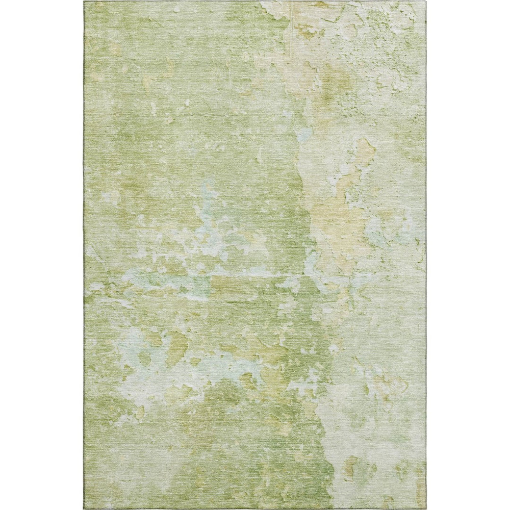 HomeRoots 8' Artichoke Green & Gold Abstract Washable Area Rug - UV Protected, Durable, Non-Slip Design! 692158