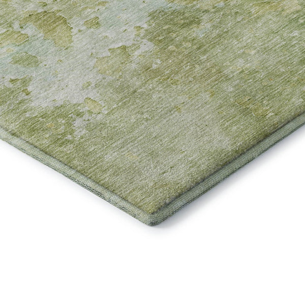 HomeRoots 8' Artichoke Green & Gold Abstract Washable Area Rug - UV Protected, Durable, Non-Slip Design! 692158