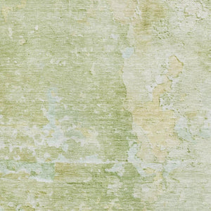 HomeRoots 8' Artichoke Green & Gold Abstract Washable Area Rug - UV Protected, Durable, Non-Slip Design! 692158