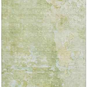 HomeRoots 8' Artichoke Green & Gold Abstract Washable Area Rug - UV Protected, Durable, Non-Slip Design! 692158
