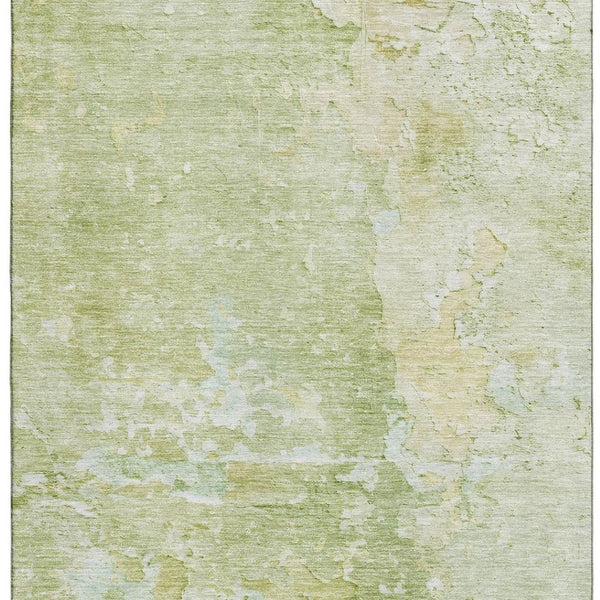 HomeRoots 8' Artichoke Green & Gold Abstract Washable Area Rug - UV Protected, Durable, Non-Slip Design! 692158