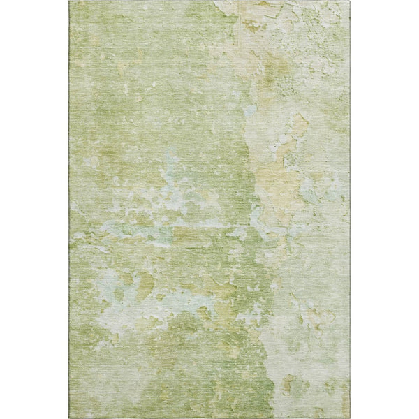 HomeRoots 9' X 12' Artichoke Green & Gold Abstract Area Rug - Washable, UV Protected, Durable for High Traffic Spaces 692159